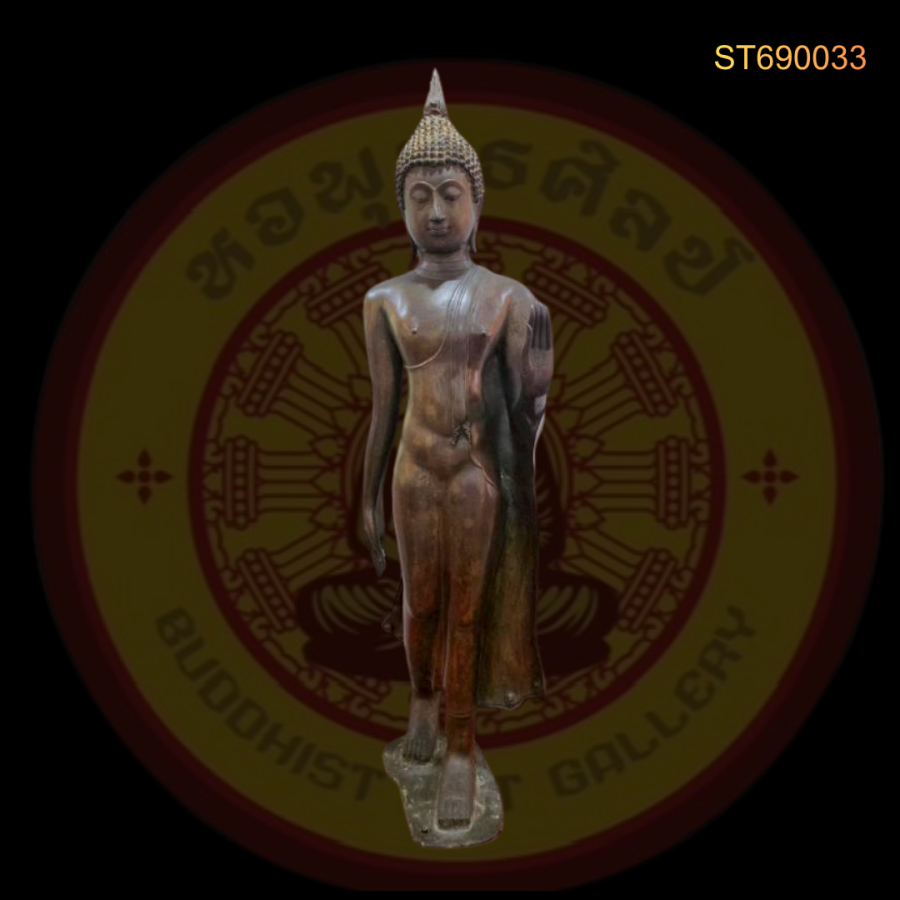 พระพุทธปางลีลา สําริด ศิลปะสุโขทัย ยุคต้น